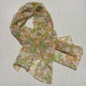 Vintage Sheer Floral Scarf